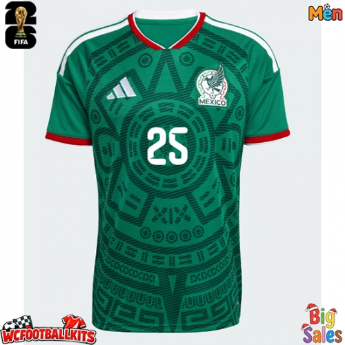 Mexico Roberto Alvarado #25 Replica Home Stadium Shirt World Cup 2026 Short Sleeve